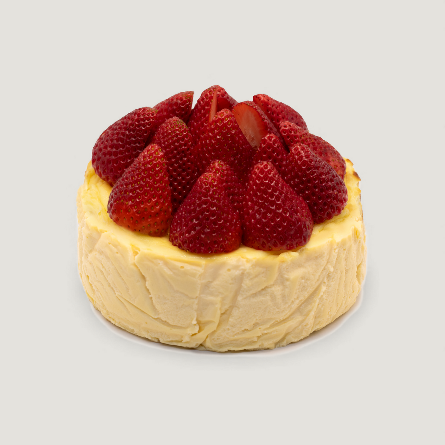 Strawberry-topped Basque cheesecake with caramelized top, handmade in San Diego – Bite Cheesecakes