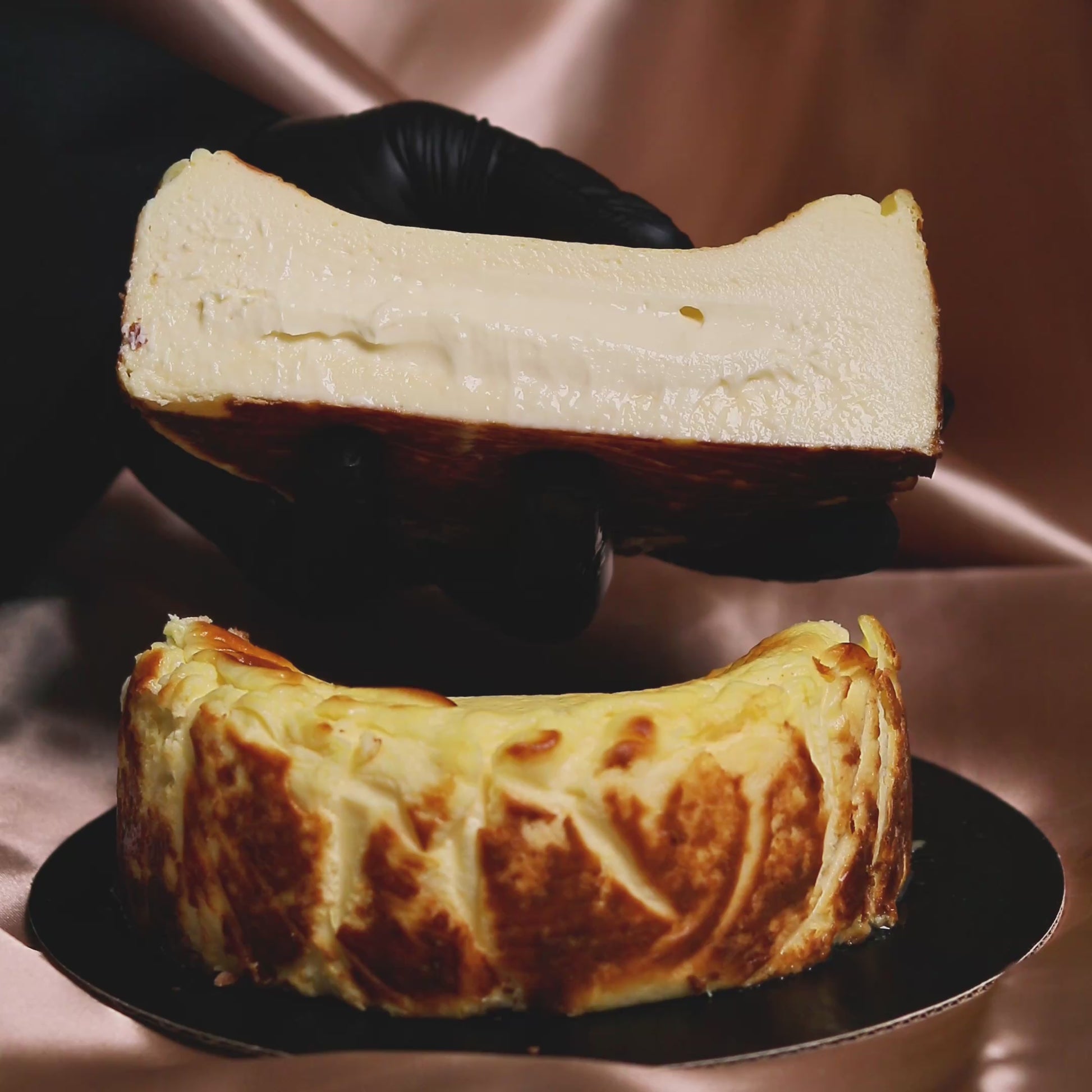 Classic Basque cheesecake with caramelized top, handmade in San Diego